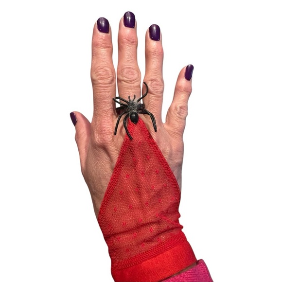 Fredrick's of Hollywood V-Neck Spiderwoman Long Sleeve Bodysuit Black/Red Medium - Picture 6 of 17